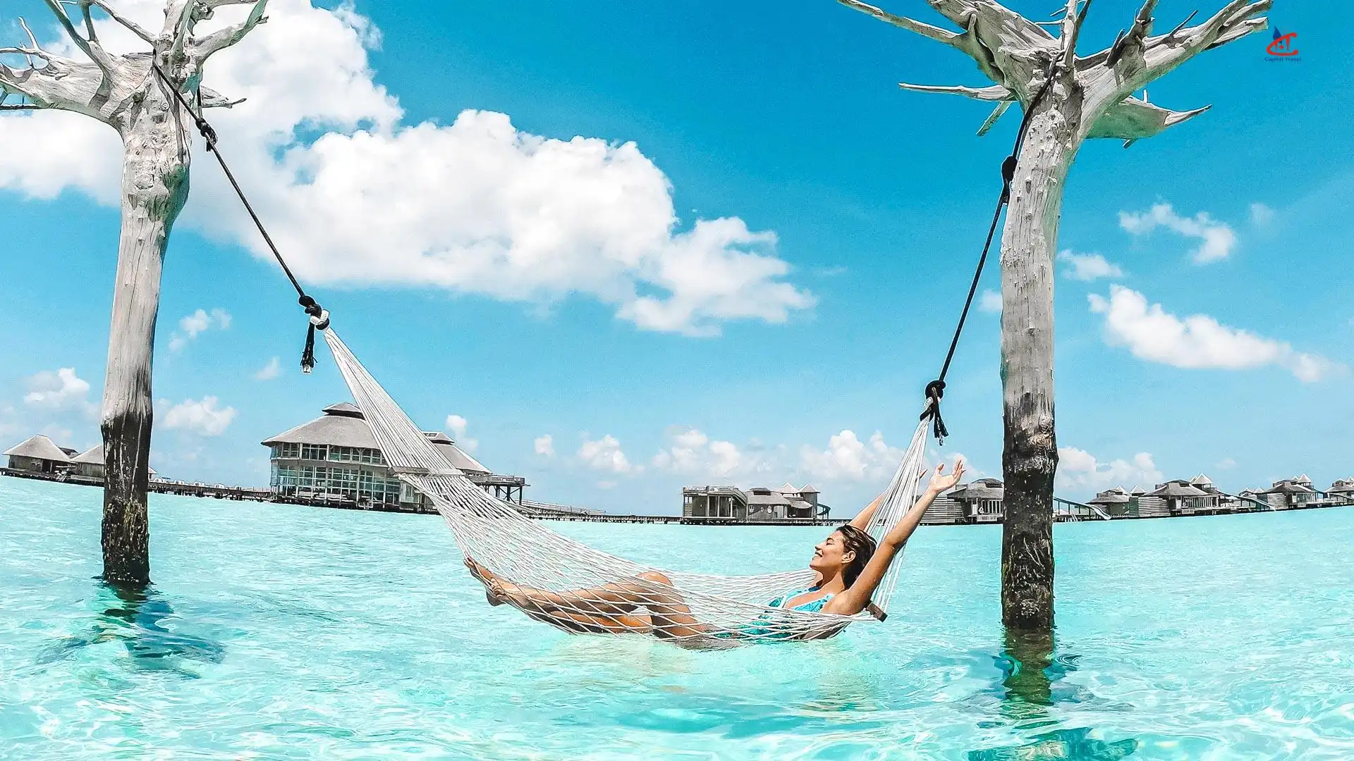 Relax in an Overwater Hammock
